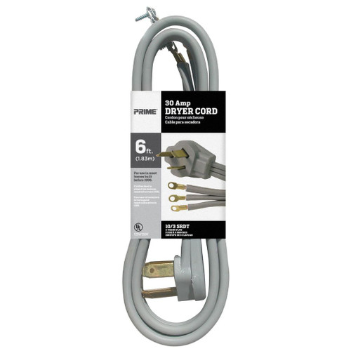 10/3 DRYER CORD 30A/250V GREY 6'
