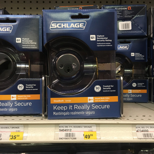 SCHL DBL CYL DEADBOLT BRONZE