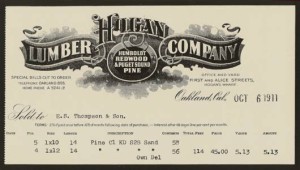 Invoice for Hogan Lumber Company from 1911