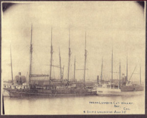 Ships in the water at Hogan's Wharf