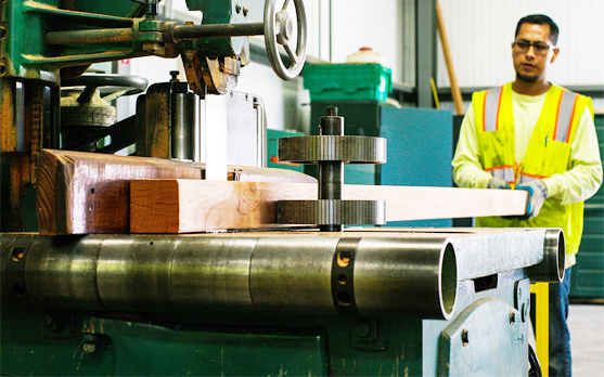 Man using a milling machine