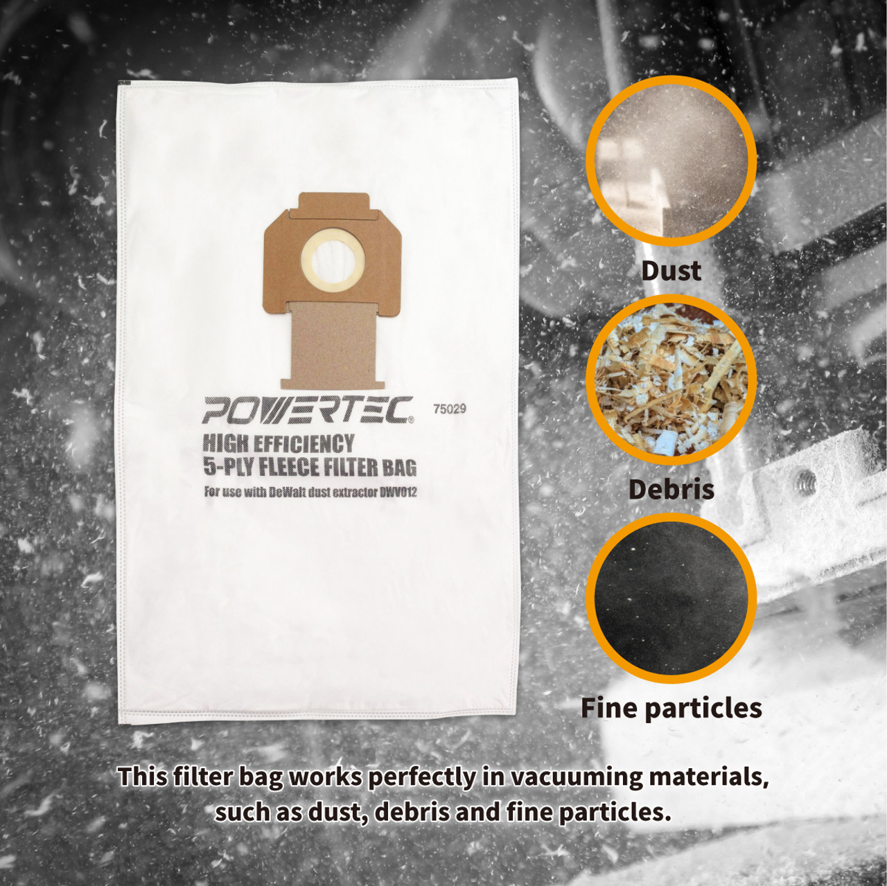 Fleece Bag/Filter Bag for DeWalt DWV012- POWERTEC Buy More Save More