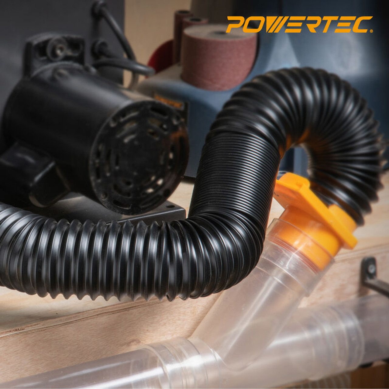 POWERTEC 4 In. Pipe Hose Adapter For Dust Collection Systems 70125 - The Home Depot