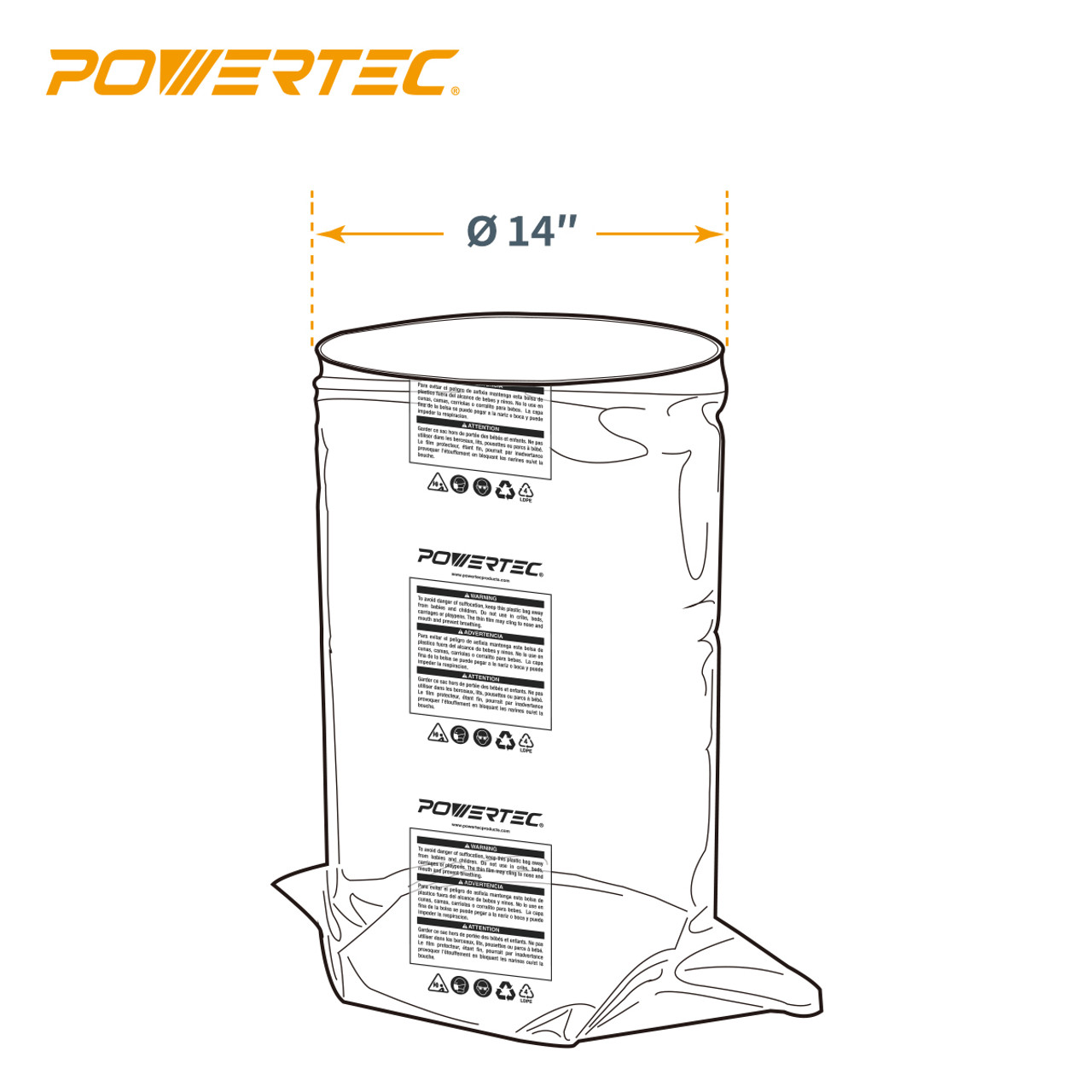 Plastic Dust Collection Bags 32 x 51