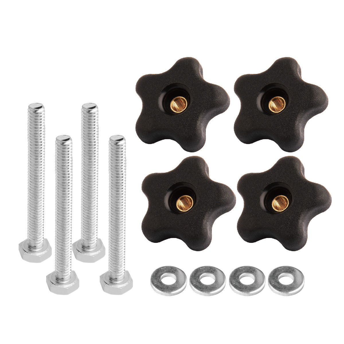 T Track 5 Star Thru Knob Kits 12 PK-POWERTEC | Woodwork T Track