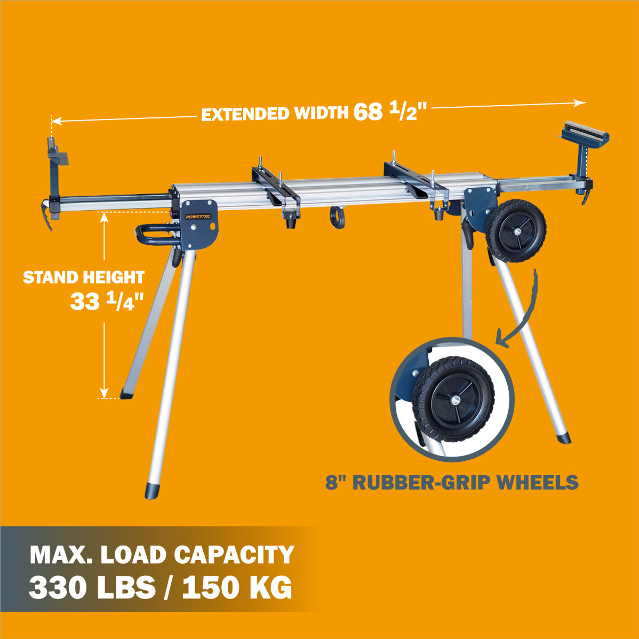 人気沸騰ブラドン AutumnfieldPOWERTEC Deluxe Portable Miter Saw Stand with Wheels 