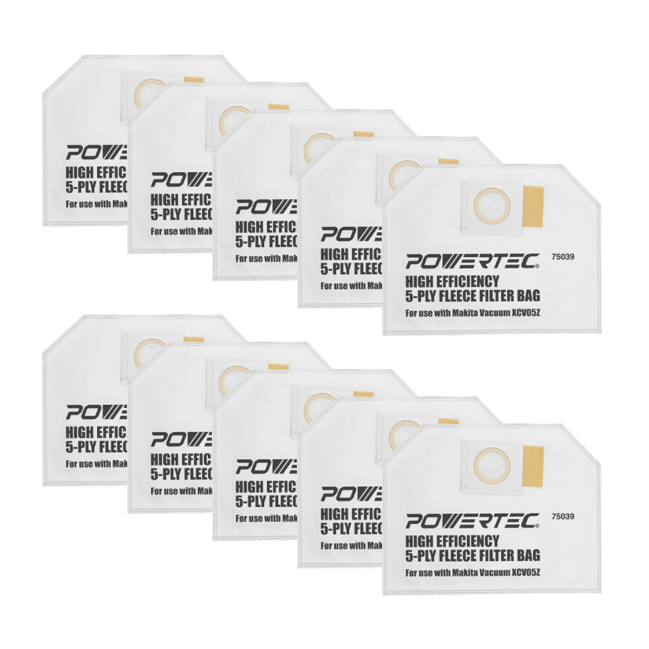 POWERTEC 75046 Filter Bags for AstroVac, Valet and VacuMaid HPB2H Vacuums,  3PK 