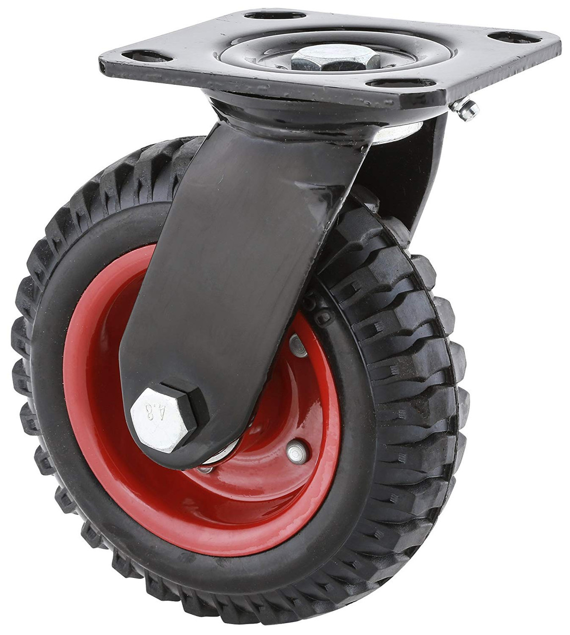 POWERTEC 17051 8-inch heavy duty industrial caster with large wheel for rough terrain