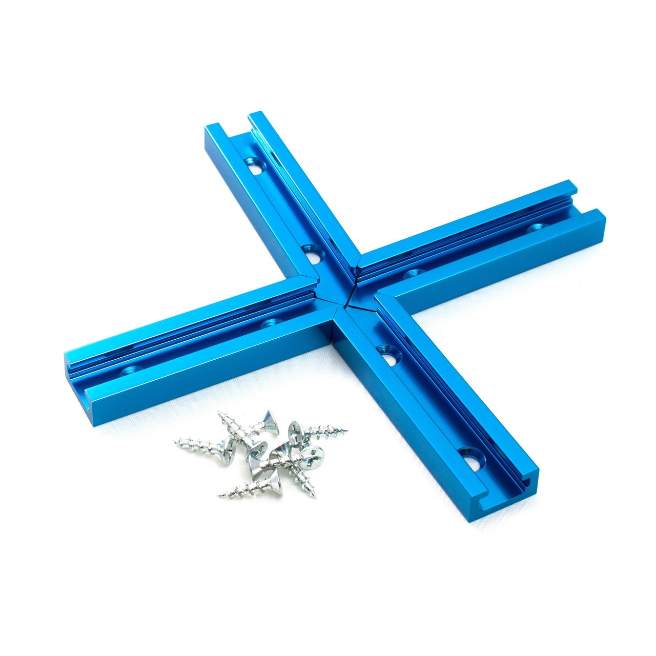 T-Track intersection Kit with Wood Screws - POWERTEC | Woodwork T
