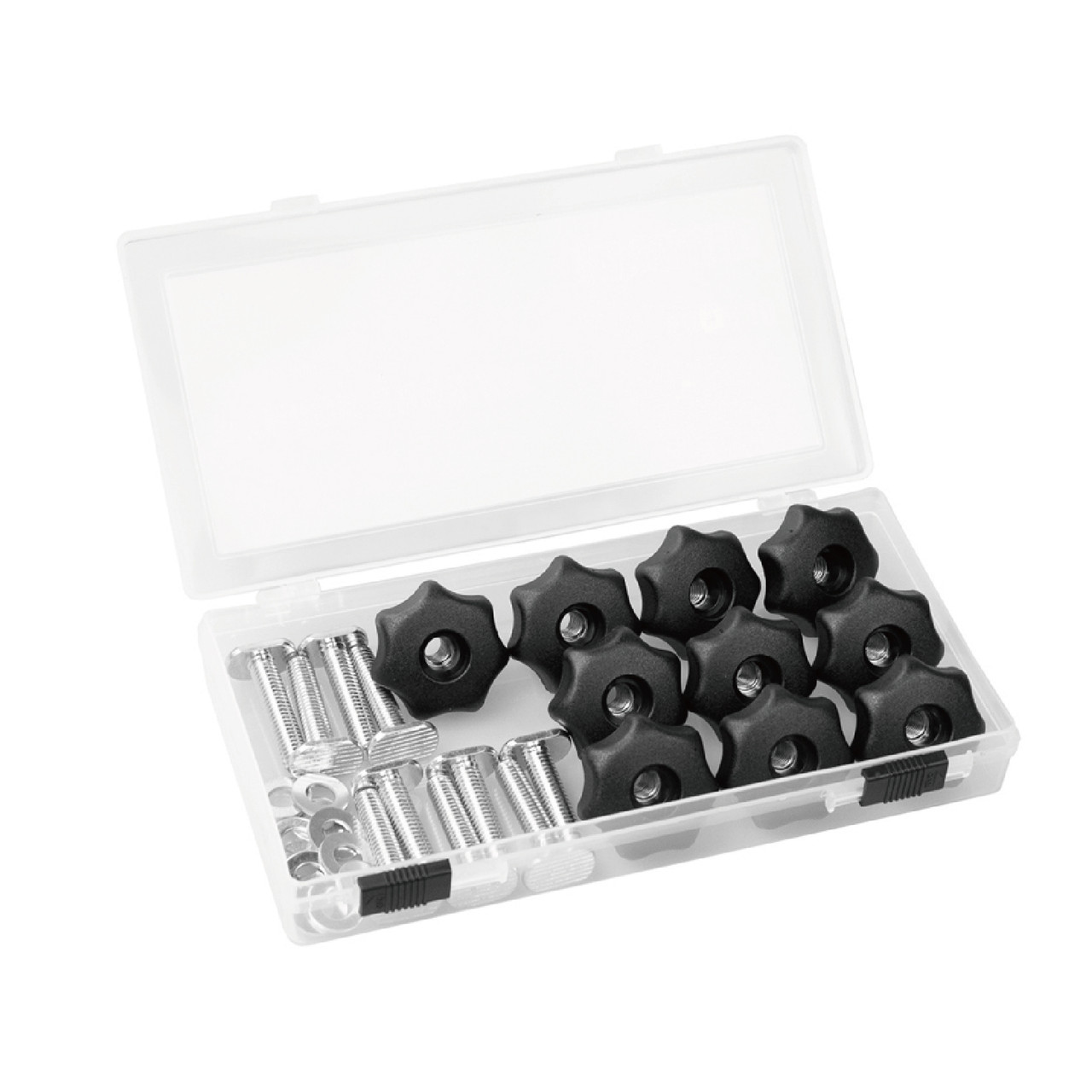 T-Track Knob Kit-7 Star 1/4-20 Threaded Knob, Bolts and Washers