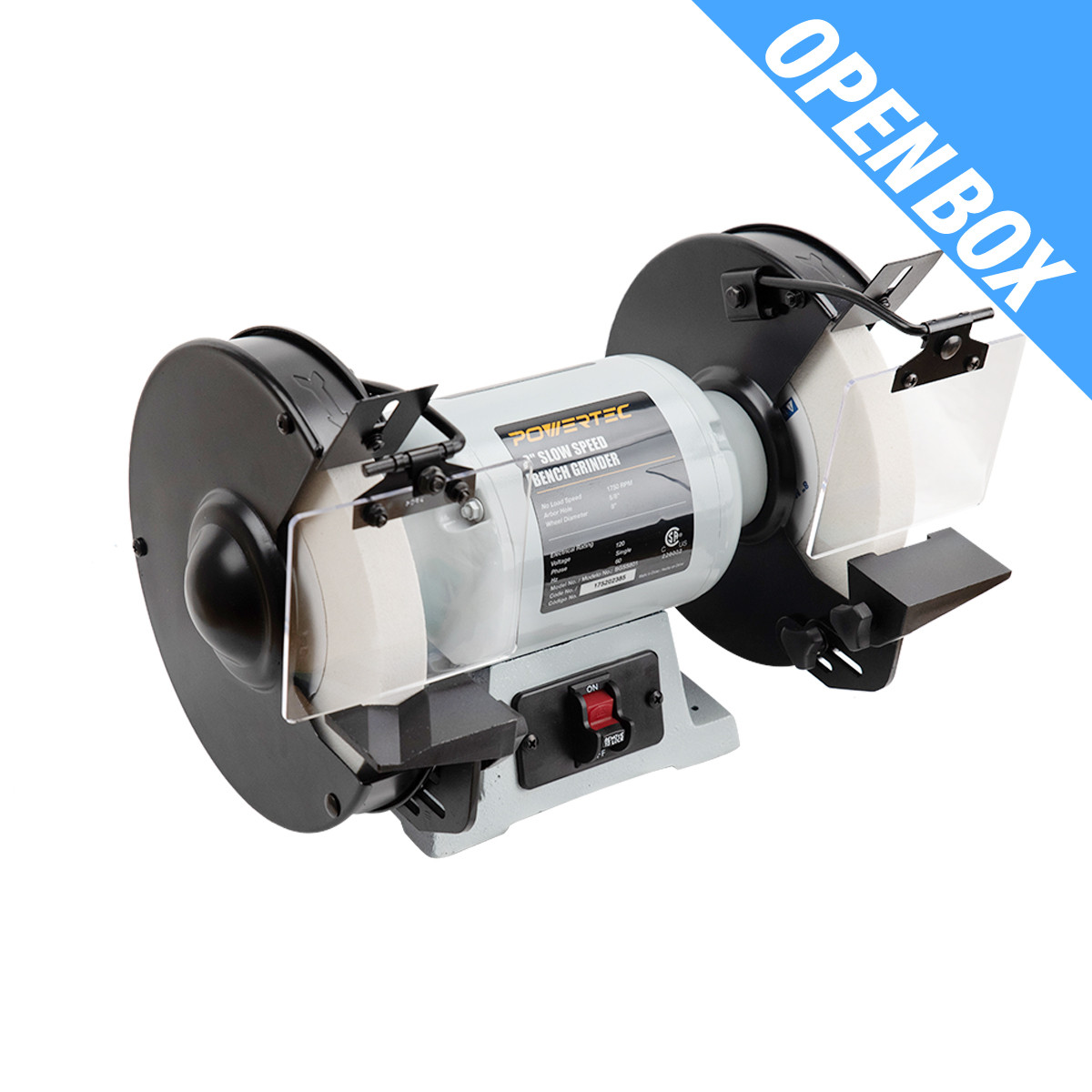 Powertec Open Box Slow Speed Bench Grinder 8 Bgss801