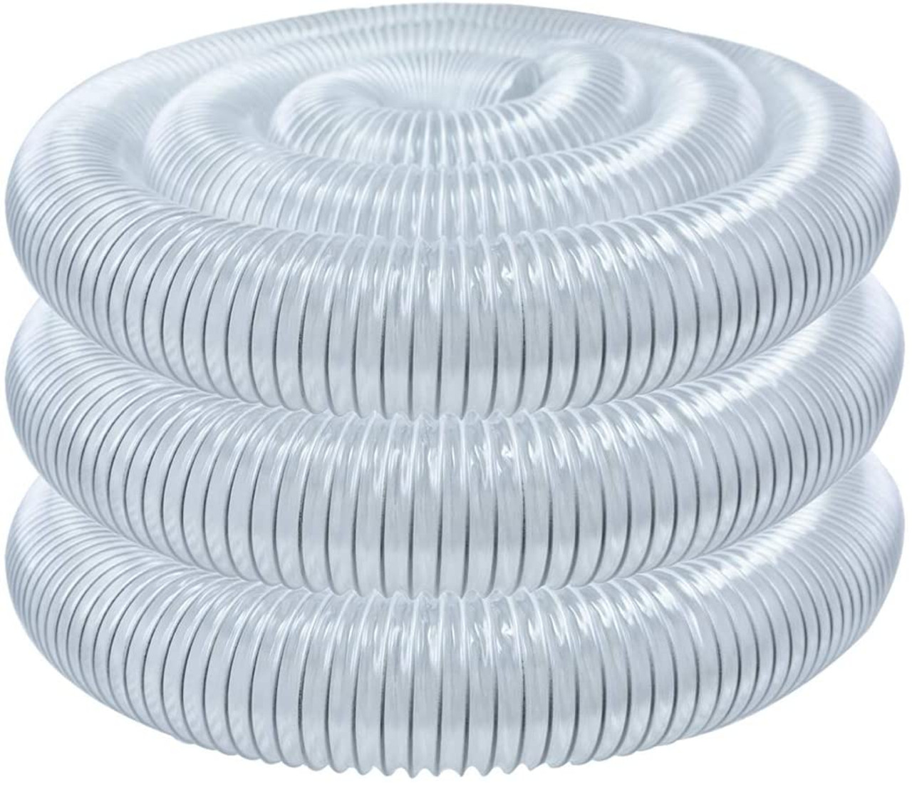 Therwen 4 x 70 ft Clear PVC Dust Collection Hose, Heavy Duty Dust Debris  and Fume Collection Hose, Flexible Clear Vacuum Hoses