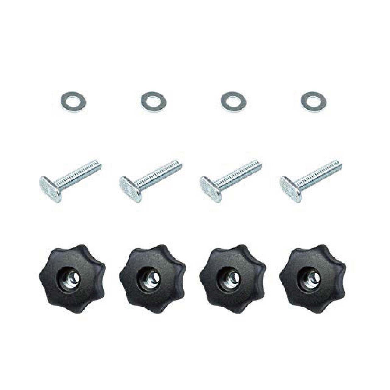 T-Track Knob Kit w/ 7-Star 5/16 Threaded Knob, Bolts and Washers POWERTEC  Amazon Top Rating Woodworking Jig Wholesaler