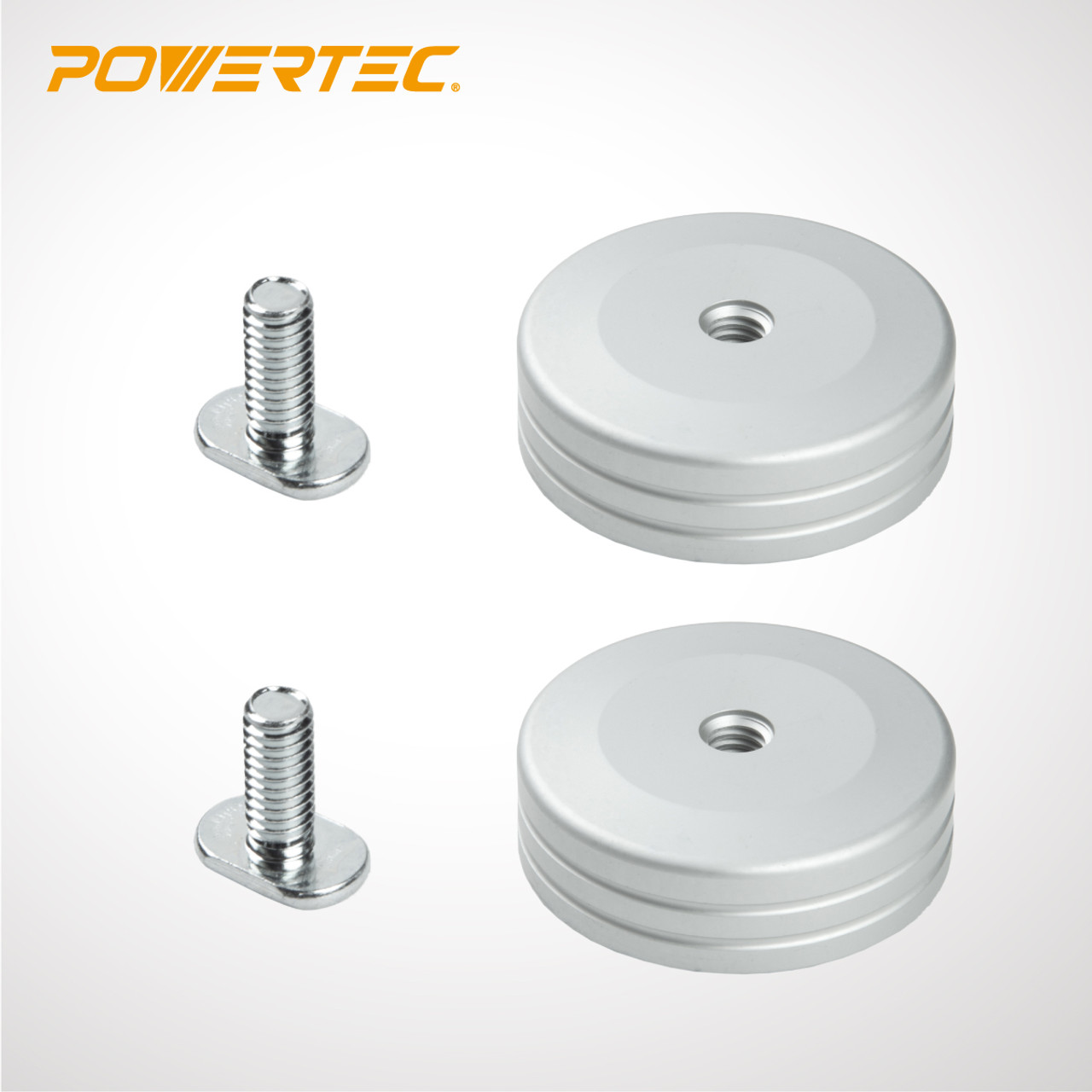 POWERTEC-71669 Universal T-Track Round Stop for Circular or Angle