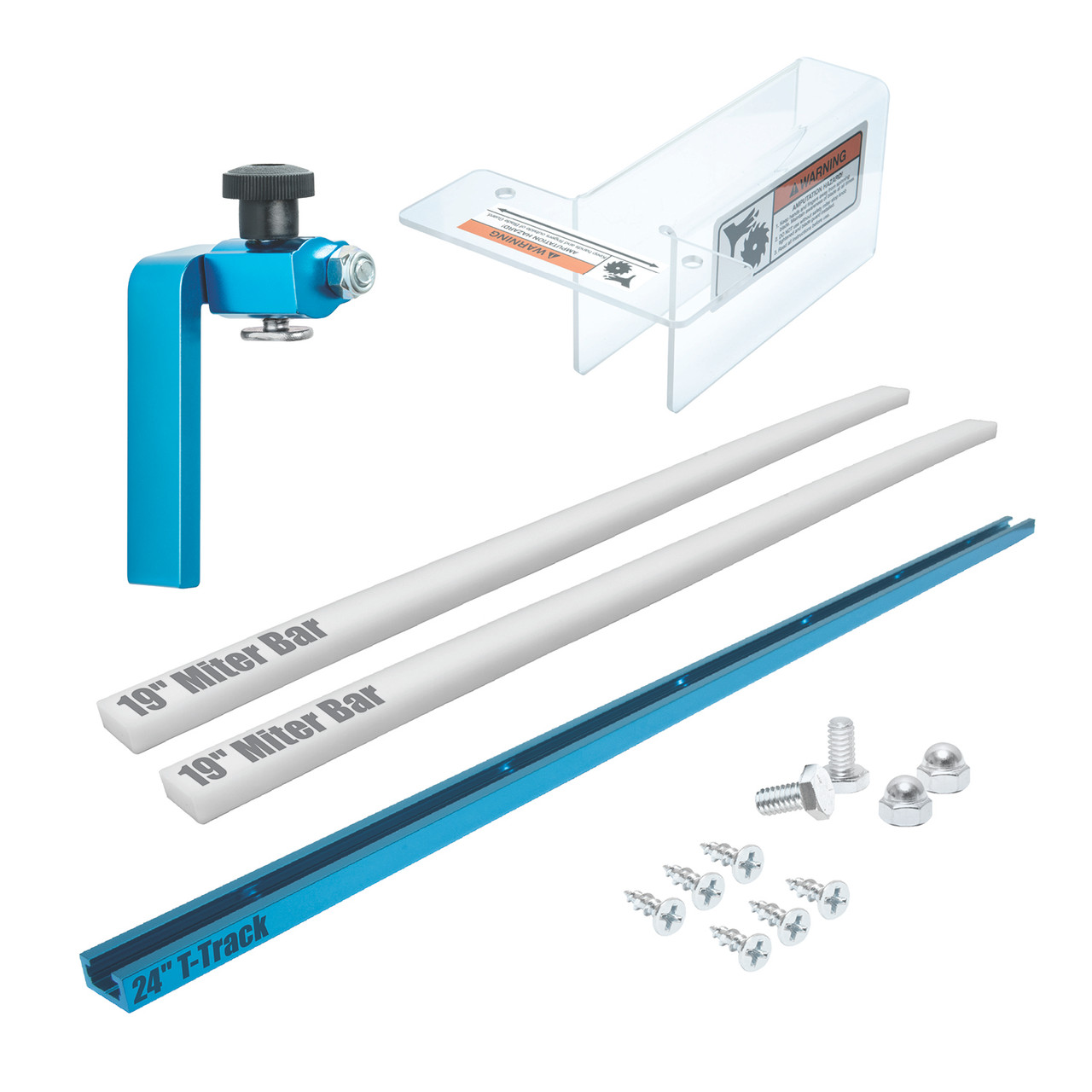 Luxiv 21-Piece Table Saw Sled Kit – 2 Aluminum T-Tracks, 2 UHMW Miter Bars, Knob, Bolts & Screws For Crosscut Sleds