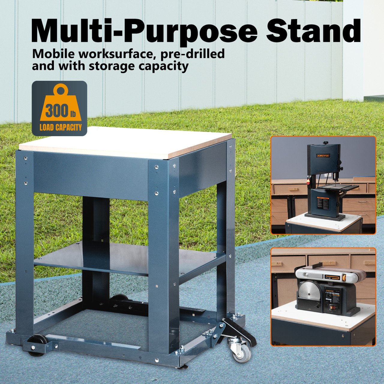 UT1008 Planer Stand with Wheels, MDF Table Top, Multi-Purpose