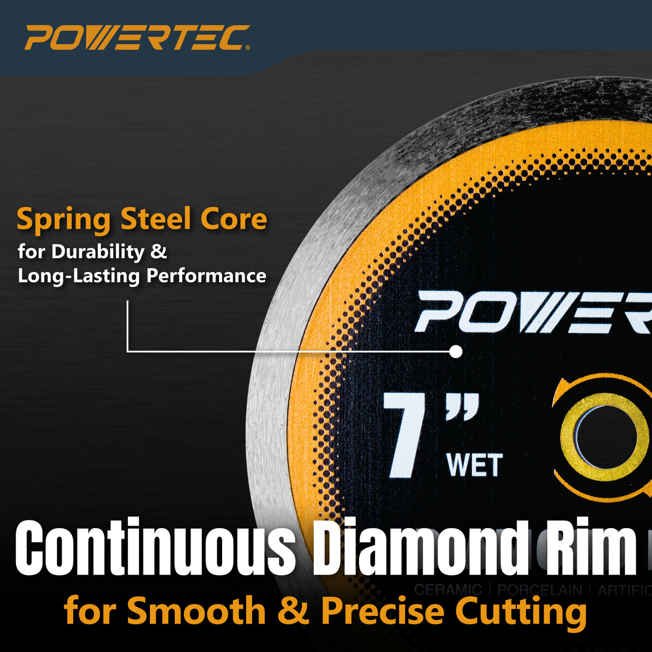 14008 7 Inch Continuous Rim Diamond Saw Blade for Tile Saw Wet Cutting ...