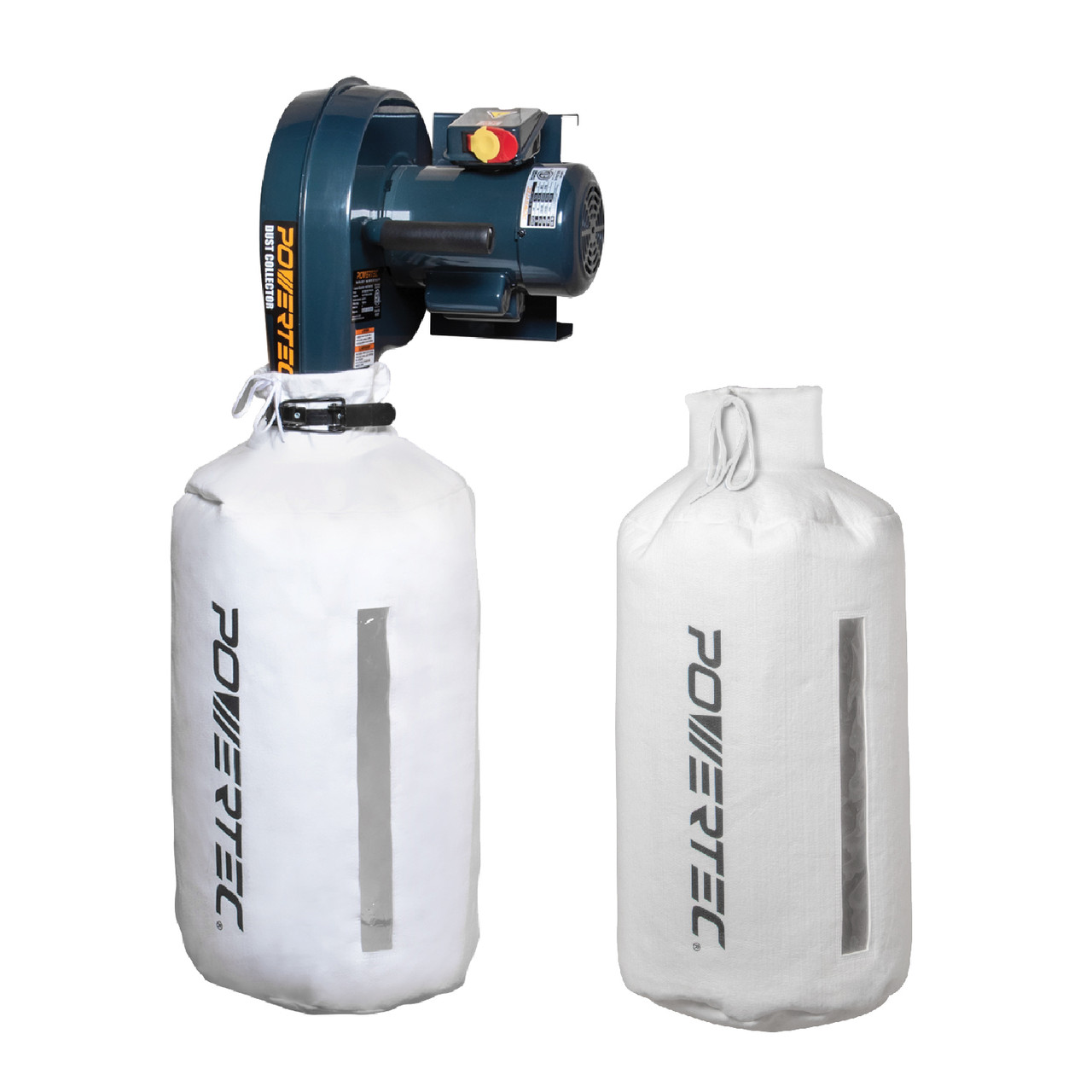 Wall Mounted Dust Collector with 1 Micron Filter Bag - POWERTEC