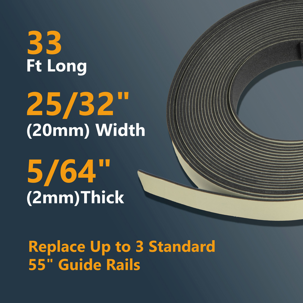 72134 Guide Rail Non Slip Strip - 33Ft Roll Slip Resistant Replacement ...