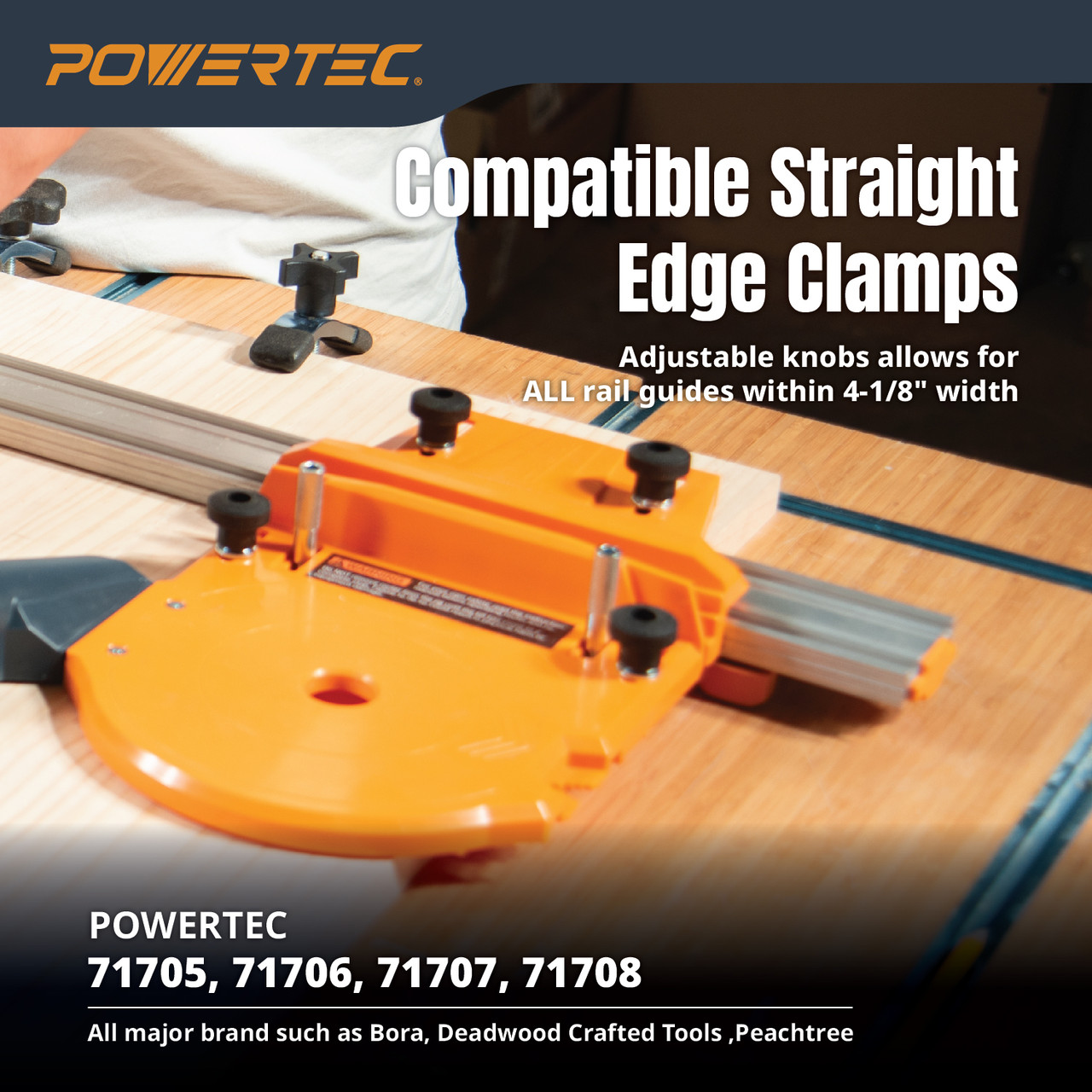 Gabarit De Défonceuse POWERTEC 71923 Avec Adaptateur Aspiration - Coupe De Précision