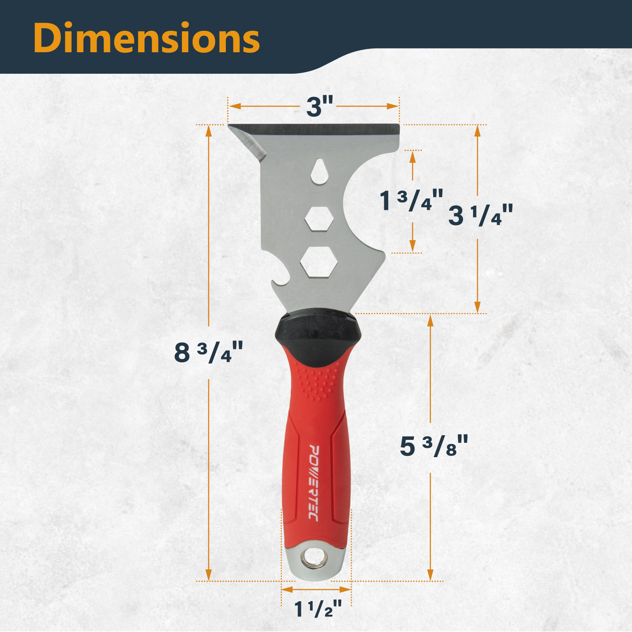 72067 9-in-1 Paint Scraper, 3 Inch Stainless Steel Putty Knife, Multi ...