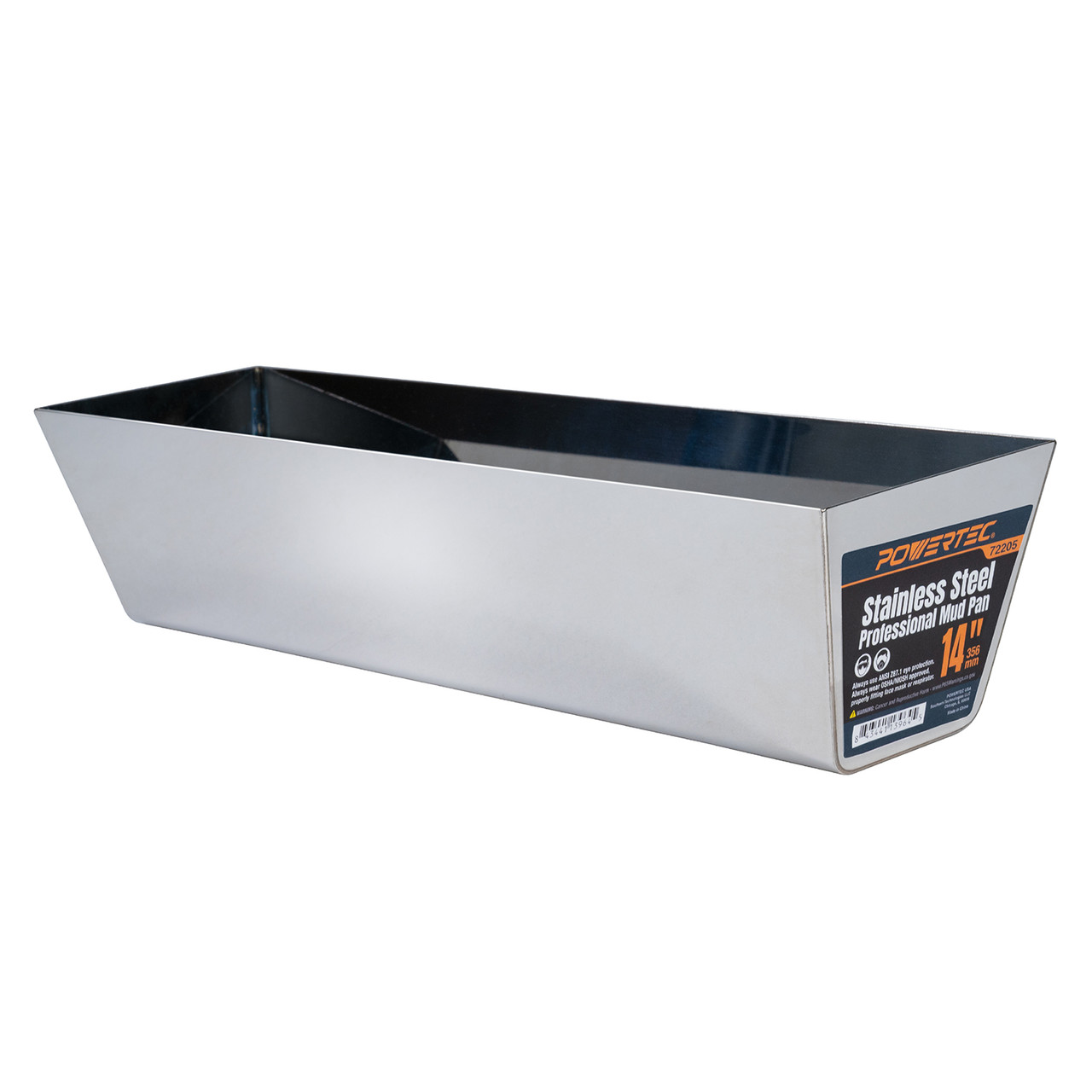 72205 14 Inch Stainless Steel Mud Pan, 1 PK - POWERTEC