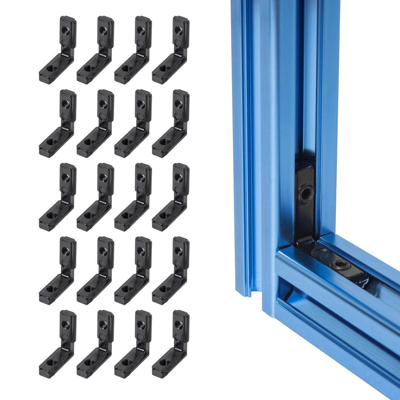 74006 L Shape Interior Inside Corner Connector Joint Bracket, 20 PK