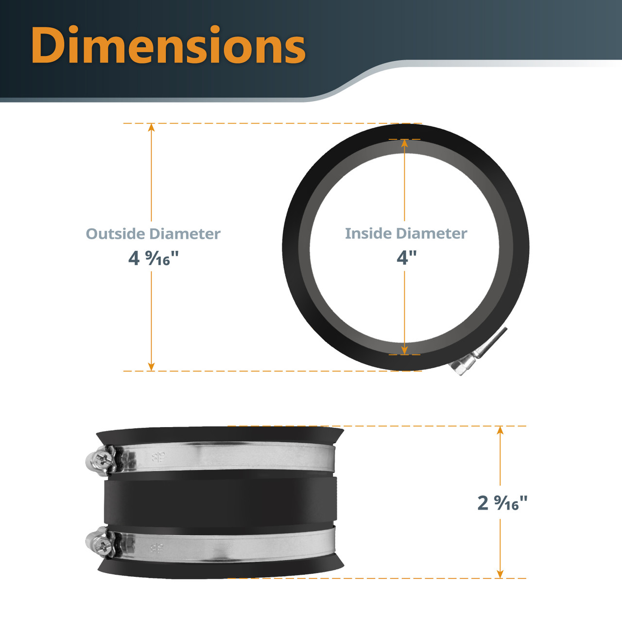 4" Dust Control Flex Hose Cuff Connector Ports 70149 Fit For 4 Inches Woodworking Dust Collection Hose, With 2 Stainless Steel Hose Clamps, Vacuum & Dust Collector Accessories - Canada