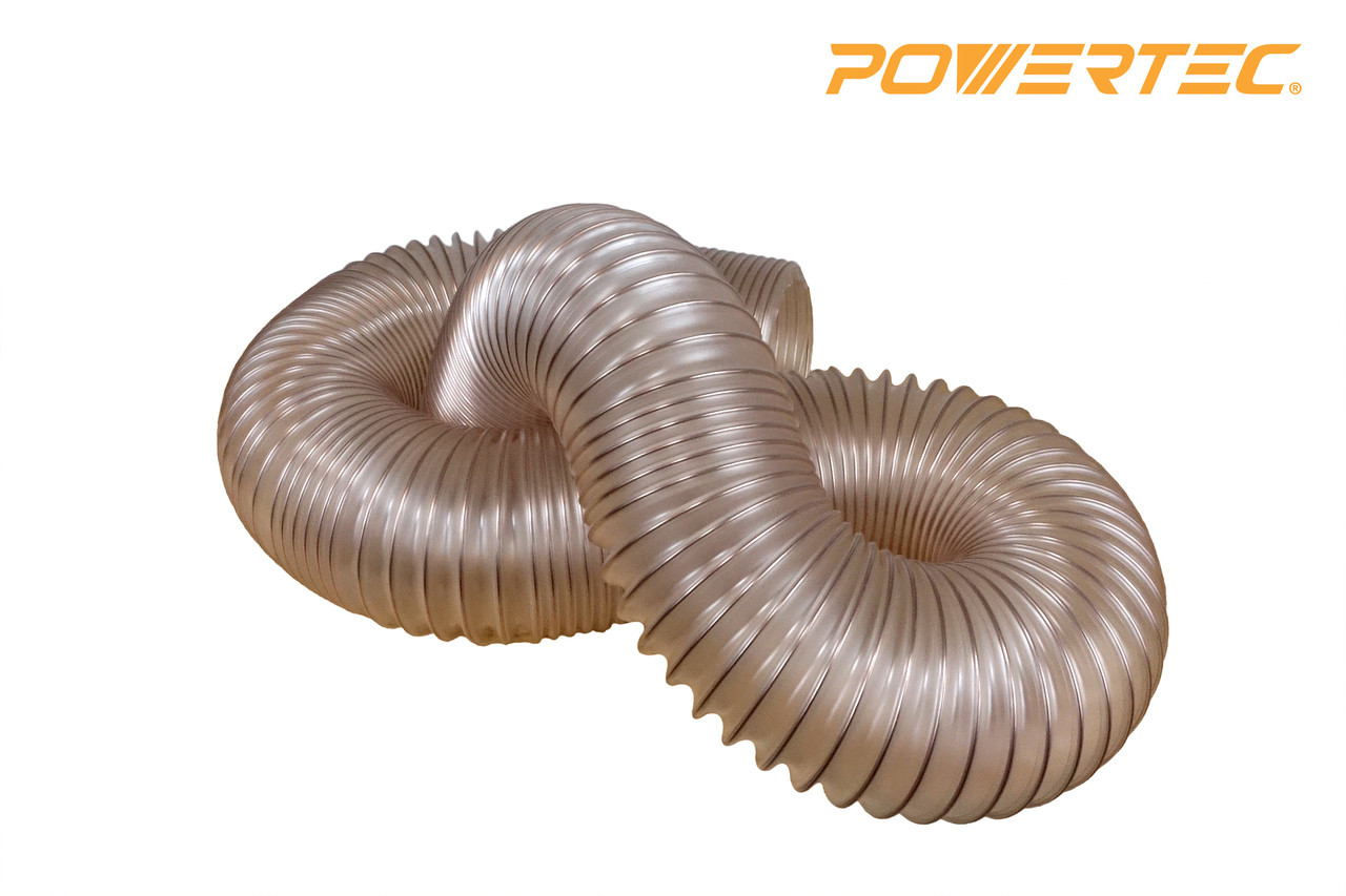POWERTEC 70369 4-Inch Dust Control Flex Cuff – With Key Hose Clamps, 1PK, Taiwan Made