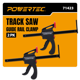 Tracksaw Bar Clamps, 8-3/4 Inch-2 Pack | POWERTEC Woodworking Accessories Wholesaler01
