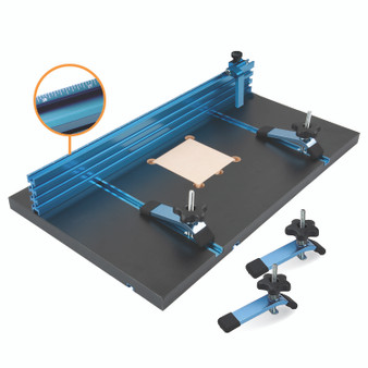 Drill Press Table 14 x 24" w/Complete Aluminum Multi T-Track Fence System | POWERTEC Woodwork Drilling Tools & Accessories01