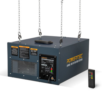 3 Speed Air Filtration System with Remote | POWERTEC Saw Dust