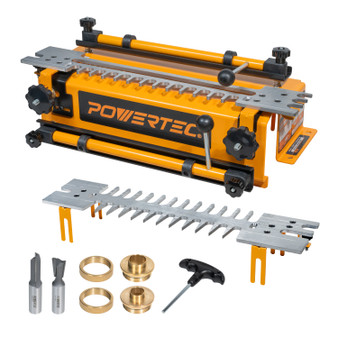 POWERTEC 12 Inch Dovetail Jig with Templates, Router Bits, and Guide Bushing - For Cutting Half-Blind & Through Dovetails, Box Joints, and Dados On Woodworking & DIY Projects (72069)-01