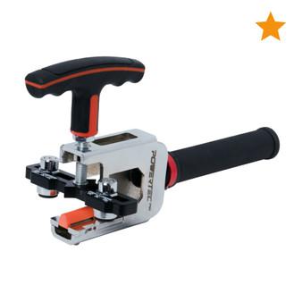 POWERTEC PRO Premium Large Format Tile Breaker - 1-1/2" Throat, Breaks Tile Up to 9/16" (15mm) Thick, Adjustable Width, Rubber Grip (71986)