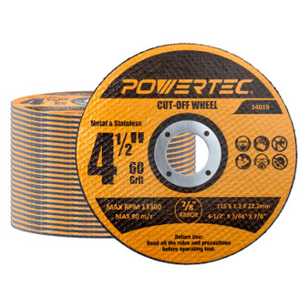 14019 4-1/2" Cut Off Wheels, 25 Pack, Metal & Stainless Cutting Discs 01