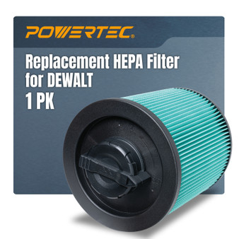 POWERTEC DXV6914 HEPA Cartridge Filter for DeWalt 6-16 Gal. Wet/Dry Vacuums, Shop Vac Filters for DXV09PA, DXV10S-QT, DXV09P-QTA, DXV06P-QT, DXV10P-QT Shop Vacuum, 1 Pack (75121) 01