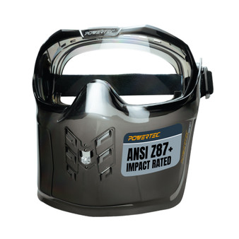 POWERTEC Anti-Fog Safety Goggles with Flip-Up Detachable Face Shield, ANSI Z87+ Impact Rated, Full Face Protection, Vented Mask for Grinding, Cutting, Dust & Debris (72433) 01