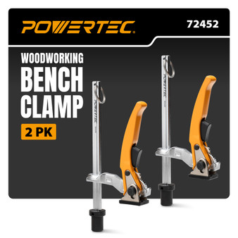 Quick-release ratchet, 6-5/16" clamping capacity, non-marring pads, ideal for MFT workbenches, routing & sanding 1