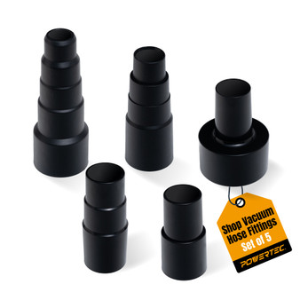 POWERTEC 5-Piece Shop Vacuum Hose Adapter Fittings Set (70516)
Includes step adapters and reducers for connecting shop vacuum hoses, dust ports, and wet/dry vacuum accessories 1