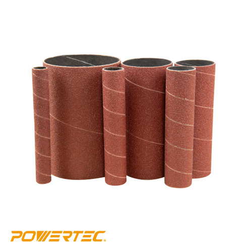 4-1/2" Sanding Sleeves with 1/2, 3/4, 1, 1-1/2, 2, 3" DIA. - 6 PK | POWERTEC Woodwork Sanding Abrasive Accessories Wholesaler02