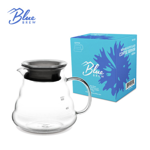Blue Brew-Pro Ceramic Burr Manual Coffee Grinder with 2 Airtight Canisters