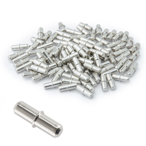 Nickel Plated Cylindrical Shelf Pins 1/4"-100 Pack | POWERTEC Cabinet Hardware, Shelf Hardware Accessories Wholesaler01