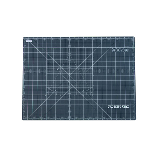 POWERTEC 61001 Self Healing Rotary Cutting Mat with Grid, 12 x 18 x 3mm Triple Layered Surface for Arts and Crafts Woodworking