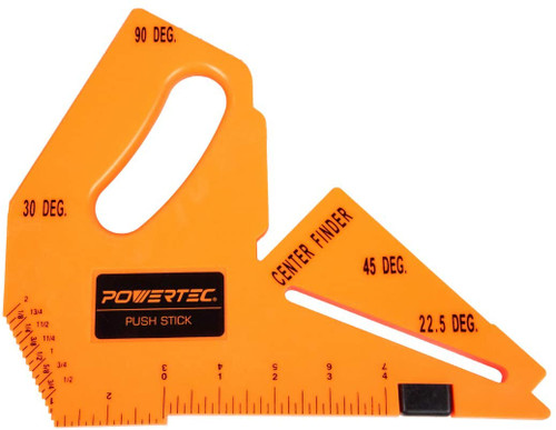 71575 Push Stick for Router Table Saw w/Blade Angle & Depth Gauge, Square Center Finder, Hook Rule