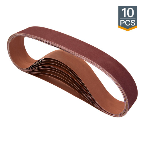 424218A 2" x 42" 180 Grit A/O Sanding Belts, 10PK