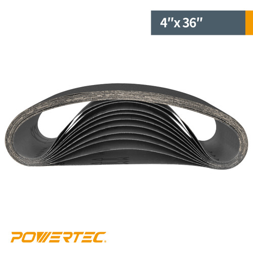 4" X 36" Silicon Carbide Sanding Belt-3 pcs, Grit 320,400, 600 | POWERTEC Woodwork Sanding Abrasive Accessories Wholesaler01