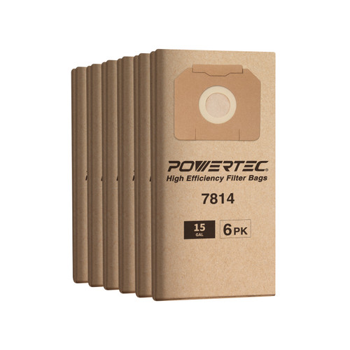 POWERTEC 75046-P5 5-Ply Filter Bags for AstroVac, Valet and VacuMaid HPB2HPK & HPB2H Vacuums, 15 Pk