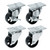 POWERTEC 3 Inch Cast Iron Swivel Caster Wheels Set of 4, Heavy Duty 992 lbs Loads, Plate Casters - 2 with Brake & 2 Without, for Cart, Dolly and Workbenches (17225)
