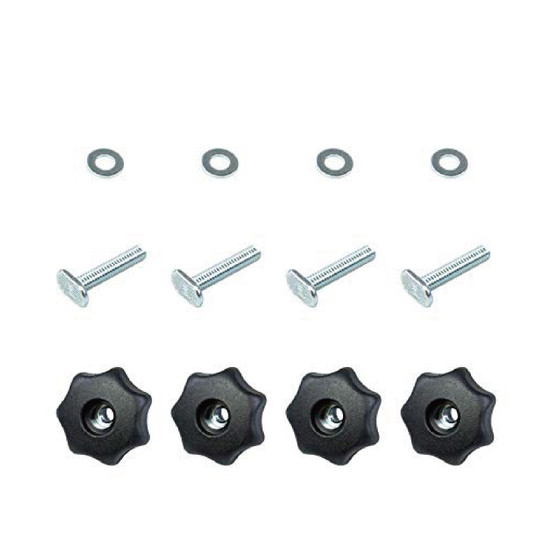 T-Track Knob Kit-7 Star 1/4-20 Threaded Knob, Bolts and