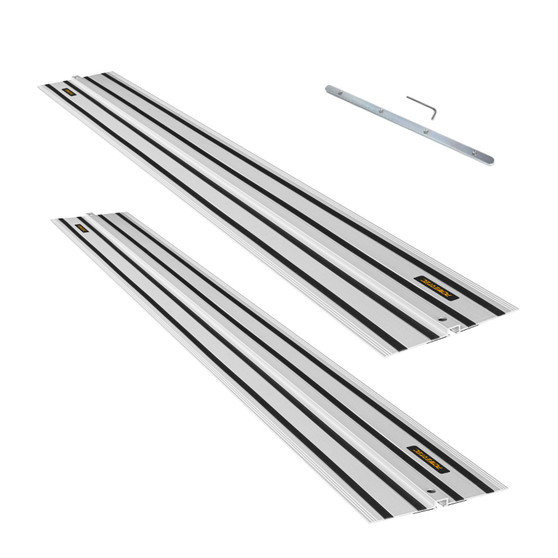71505 55" Guide Rail Track with Connector for DeWalt Track Saw, 2PK - POWERTEC Woodworking Tools & Accessories